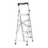 VEVOR 5 Step Ladder, Folding Step Stool with Wide Anti-Slip Pedal and Comfort Handgrip, 330 lbs Capacity Portable Aluminum Stepladder, Multi-Use for Kitchen, Warehouse, Household and Office, Silver
