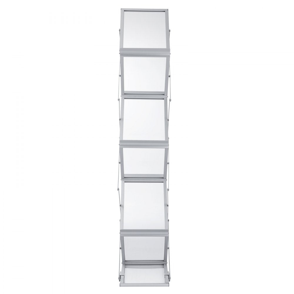 VEVOR Foldable Magazine Display Rack, 6 Pockets Pop-Up Brochure Display Stand, Double-Sided Display Catalog Literature Holder Stand, Portable with Carrying Bag for Office Trade Show Exhibitions