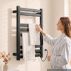 VEVOR Heated Towel Warmer Rack for Bathroom Electric Wall Mounted 8 Bars, Aluminum Alloy Towel Warmer, Overheat Protection, with Touch Screen, 1-24H Timer, 32 to 131°F Adjustable, IPX4 Waterproof