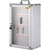 VEVOR 36 Slots Cell Phone Cabinet Silver Aluminum Alloy Pocket Chart Storage Locker Box with Portable Handle, Key Lock & Handwritten Tags, Wall Mounted for Classroom, Office, Gym