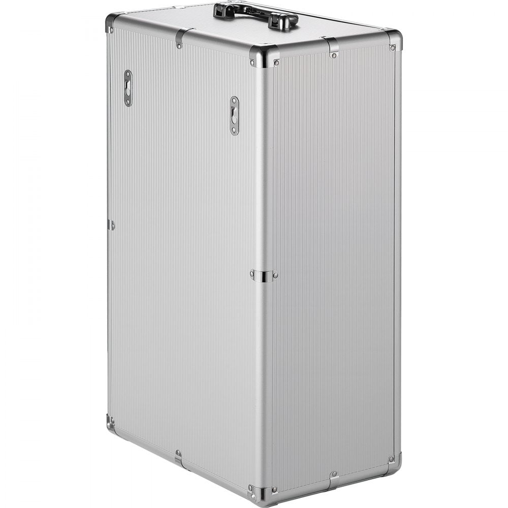 VEVOR 36 Slots Cell Phone Cabinet Silver Aluminum Alloy Pocket Chart Storage Locker Box with Portable Handle, Key Lock & Handwritten Tags, Wall Mounted for Classroom, Office, Gym
