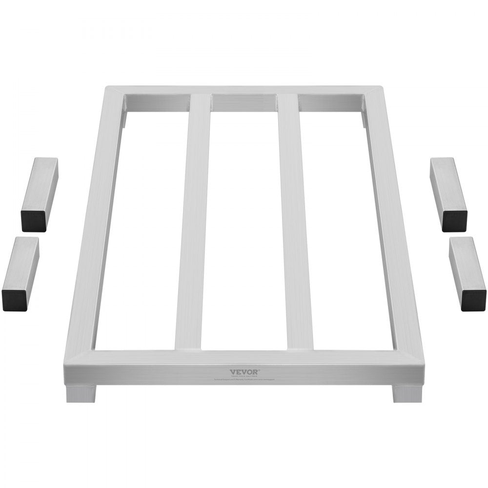 VEVOR Aluminum Dunnage Rack, 36” x 20” Commercial Food Floor Rack, 8” Off the Floor, 1800 lbs Capacity All-Welded Aluminum Storage Rack, for Storage in Restaurants, Kitchens, Garages and Vehicles