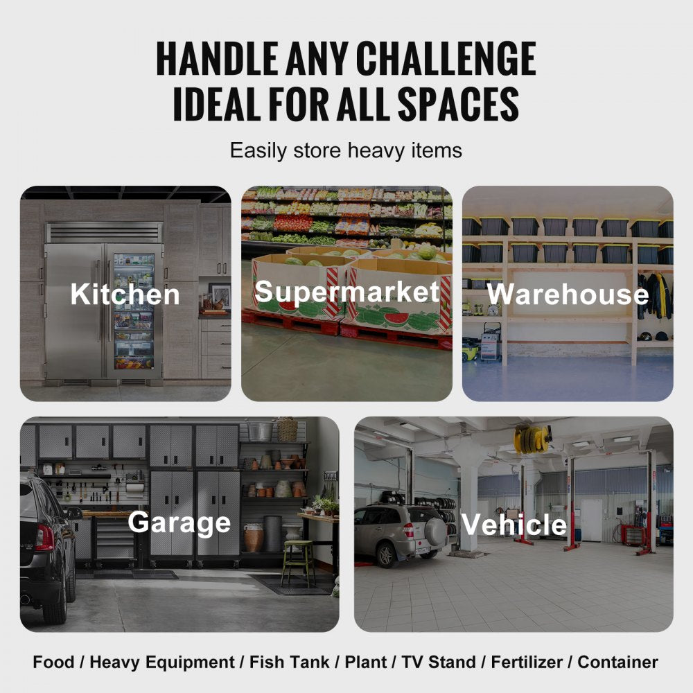 VEVOR Aluminum Dunnage Rack, 48” x 20” Commercial Food Floor Rack, 12” Off the Floor, 1800 lbs Capacity All-Welded Aluminum Storage Rack, for Storage in Restaurants, Kitchens, Garages and Vehicles