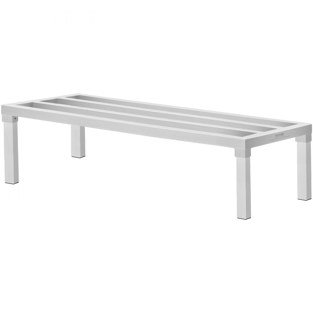 VEVOR Aluminum Dunnage Rack, 48” x 20” Commercial Food Floor Rack, 12” Off the Floor, 1800 lbs Capacity All-Welded Aluminum Storage Rack, for Storage in Restaurants, Kitchens, Garages and Vehicles