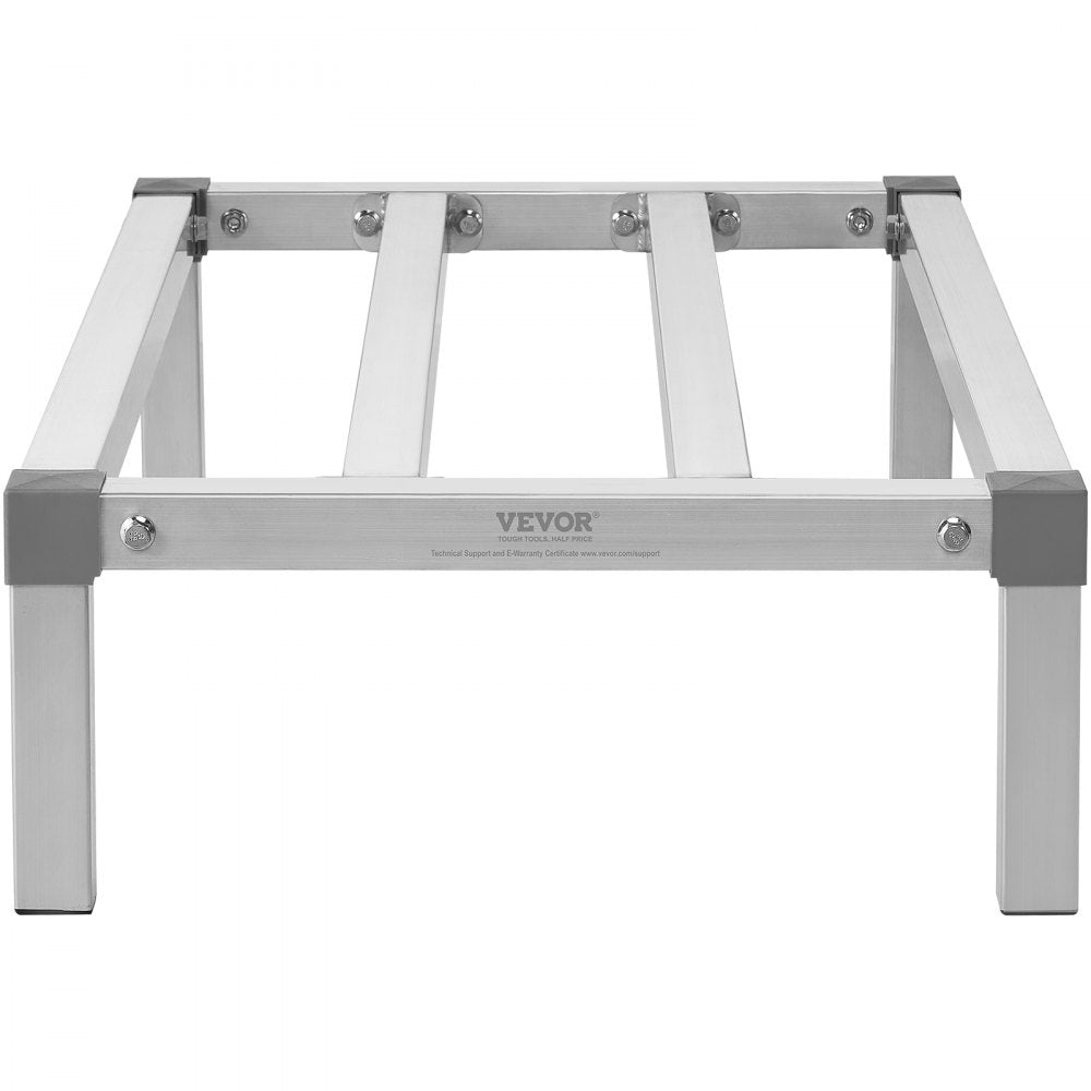VEVOR Aluminum Dunnage Rack, 36” x 20” Commercial Food Floor Rack, 8” Off the Floor, 1000 lbs Capacity All-Welded Aluminum Storage Rack, for Storage in Restaurants, Kitchens, Garages and Vehicles