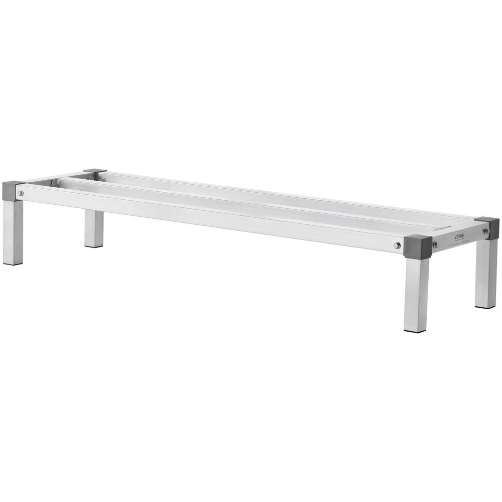 VEVOR Aluminum Dunnage Rack, 48” x 14” Commercial Food Floor Rack, 8” Off the Floor, 1000 lbs Capacity All-Welded Aluminum Storage Rack, for Storage in Restaurants, Kitchens, Garages and Vehicles