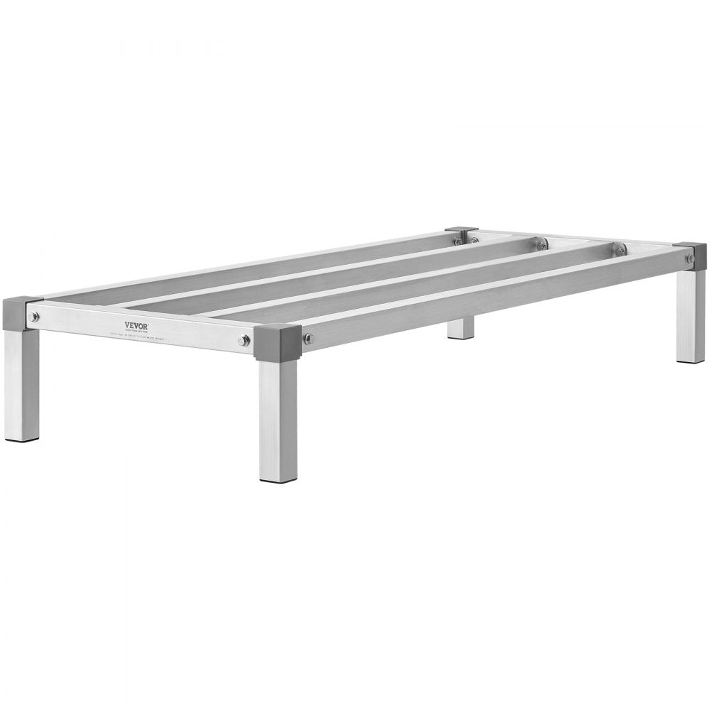 VEVOR Aluminum Dunnage Rack, 48” x 20” Commercial Food Floor Rack, 8” Off the Floor, 1000 lbs Capacity All-Welded Aluminum Storage Rack, for Storage in Restaurants, Kitchens, Garages and Vehicles