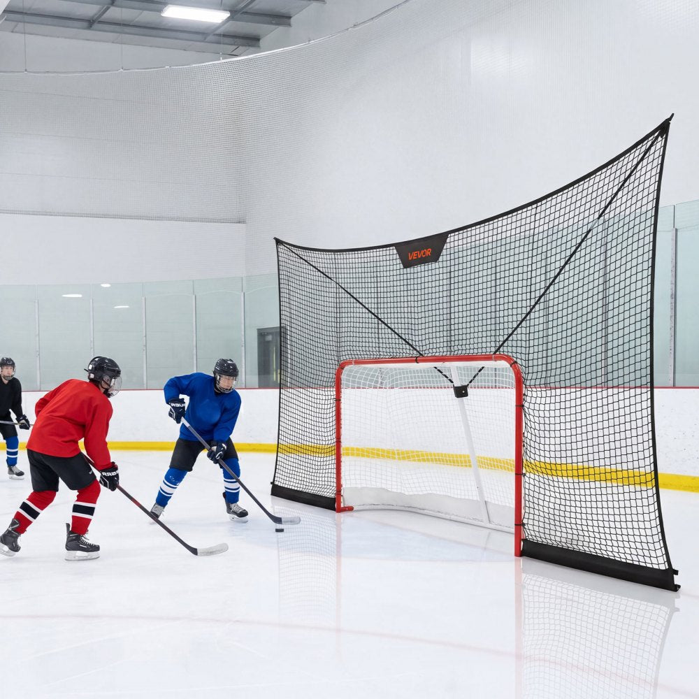 VEVOR Hockey Net Backstop, 12x7 ft Durable Hockey Goal Backstop Net with Extended Coverage, Lightweight and Portable Backyard Training Equipment, Easy Assembly, for Youth Adult (NET ONLY)