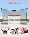 VEVOR Hockey Net Backstop, 12x7 ft Durable Hockey Goal Backstop Net with Extended Coverage, Lightweight and Portable Backyard Training Equipment, Easy Assembly, for Youth Adult (NET ONLY)