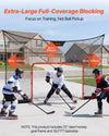 VEVOR Hockey Goal Goal and Backstop Net Set, 12x7 ft Durable Hockey Net with Extended Coverage, Lightweight Portable Complete Training Accessory Set, Easy Assembly, for Youth and Adults