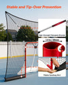 VEVOR Hockey Goal Goal and Backstop Net Set, 12x7 ft Durable Hockey Net with Extended Coverage, Lightweight Portable Complete Training Accessory Set, Easy Assembly, for Youth and Adults