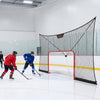 VEVOR Hockey Goal Goal and Backstop Net Set, 12x7 ft Durable Hockey Net with Extended Coverage, Lightweight Portable Complete Training Accessory Set, Easy Assembly, for Youth and Adults