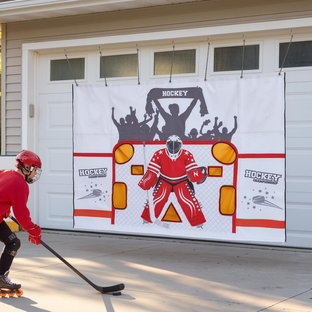 VEVOR Hockey Shooting Tarp, Shooter Tutor Ice Hockey Goal Practice Target, Tear-proof Premium Net with 7 Holes, Easy Set Up Hockey Net Replacement, Training Equipment for Practicing Shooting Accuracy