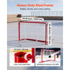 VEVOR Street Hockey Goal, Heavy-Duty Steel Street + Roller Hockey Nets, Durable Hockey Net for Indoor Outdoor Use, Lightweight Portable Training, Easy Assembly for Backyard Park Garage, 55.9 x 44.5 in