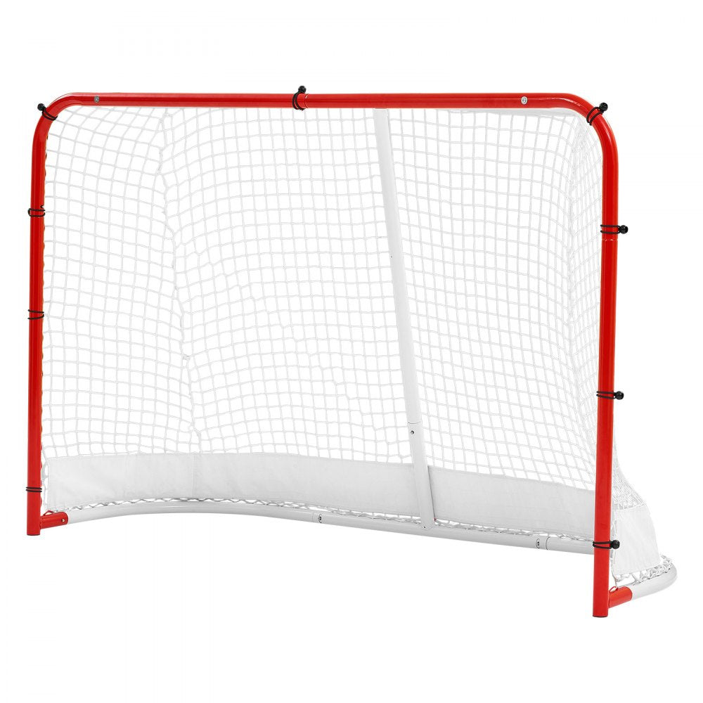VEVOR Street Hockey Goal, Heavy-Duty Steel Street + Roller Hockey Nets, Durable Hockey Net for Indoor Outdoor Use, Lightweight Portable Training, Easy Assembly for Backyard Park Garage, 72 x 48 in