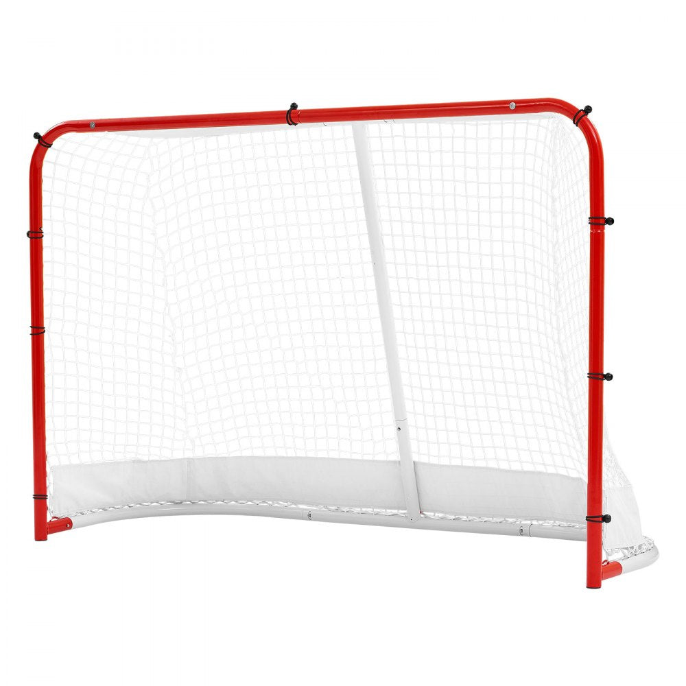 VEVOR Street Hockey Goal, Heavy-Duty Steel Street + Roller Hockey Nets, Durable Hockey Net for Indoor Outdoor Use, Lightweight Portable Training, Easy Assembly for Backyard Park Garage, 72 x 48 in