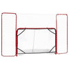 VEVOR Hockey Goal with Backstop and Targets, 10x6FT Street Steel Hockey Goal Set, Pro Lightweight and Portable Training Equipment, Durable Net for Indoor & Outdoor Use, Easy Assembly, White/Red
