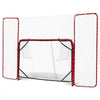 VEVOR Hockey Goal with Backstop and Targets, 10x6FT Street Steel Hockey Goal Set, Pro Lightweight and Portable Training Equipment, Durable Net for Indoor & Outdoor Use, Easy Assembly, White/Red