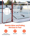 VEVOR Hockey Goal with Backstop and Targets, 10x6FT Street Steel Hockey Goal Set, Pro Lightweight and Portable Training Equipment, Durable Net for Indoor & Outdoor Use, Easy Assembly, White/Red