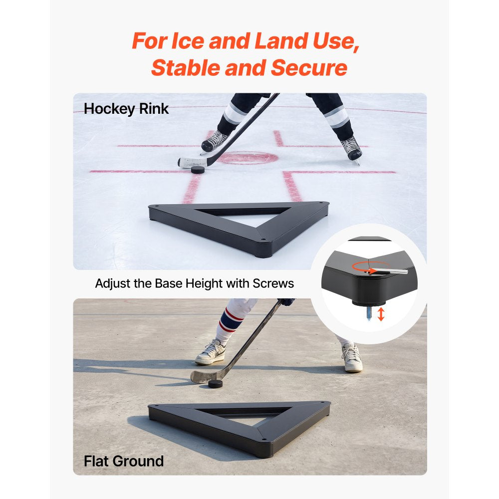 VEVOR Triangle Hockey Passer, Heavy-Duty Multi-Angle Rebounder, Hockey Passing Aid, Passing & Stick Handling Trainer, Off-Ice & On-Ice Portable Equipment, Help Improve Puck Control & Shooting