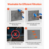 VEVOR Electrostatic Air Filter, 20x25x4 inch Washable & Reusable Aluminum AC/HVAC Furnace Filter, MERV 8 Long Lifetime, Home or Office (Actual Size: 19.37 x 24.37 x 3.58 in)