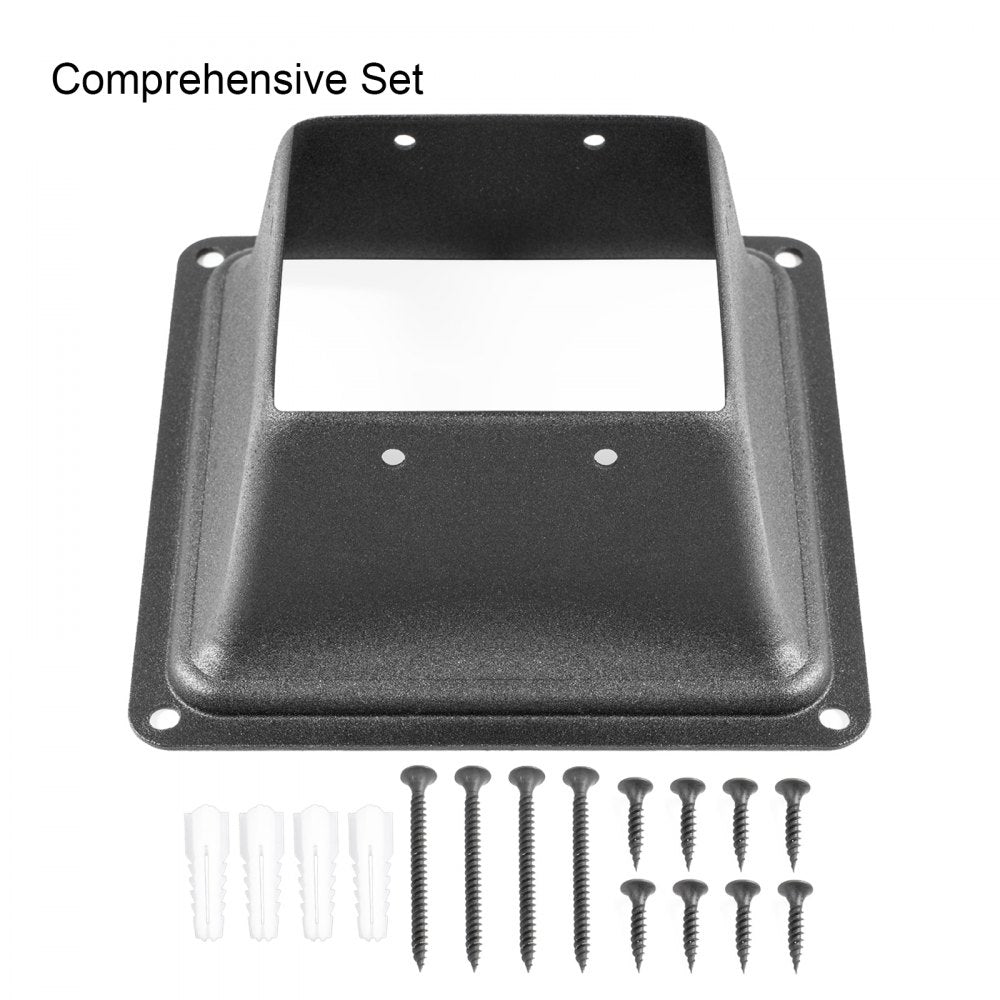 VEVOR Deck Post Base, 10 PCS Post Base Skirt, 4 x 4\" (Internal 3.38x3.38\") Post Support Flange, 2.5 LBS Deck Post Skirt, Powder-Coated Decking Post Base, Wood Post Anch for Deck Support Porch Railin