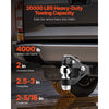 VEVOR Pintle Hook, 20000 lbs, Pintle Hook Hitch for 2-inch Hitch Hook Military Receiver, Combination 2-5/16-inch Hitch Ball, Fits 2.5 to 3-inch Lunette Ring, 15.6-inch Length, Black Powder Coat