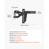 VEVOR Pintle Hook, 2 in Ball 20000 lbs Max. Towing Capacity Pintle Hitch, for Trucks, Trailers, and Heavy-Duty Towing, Fits 2 in Receiver, Combines Hitch Ball & Hook Functions, Flexible Connection