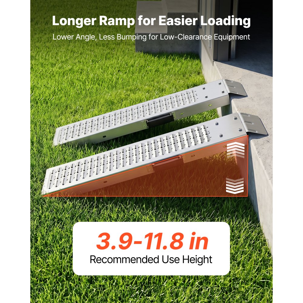 VEVOR Trailer Ramps, 2PCS 39 x 9 in, Heavy-Duty Steel ATV Ramp Set with Anti-Slip Plates, 1200LBS Combined Capacity Loading Ramps for Motorcycles, Lawn Mowers, Farm Tractors, Carts