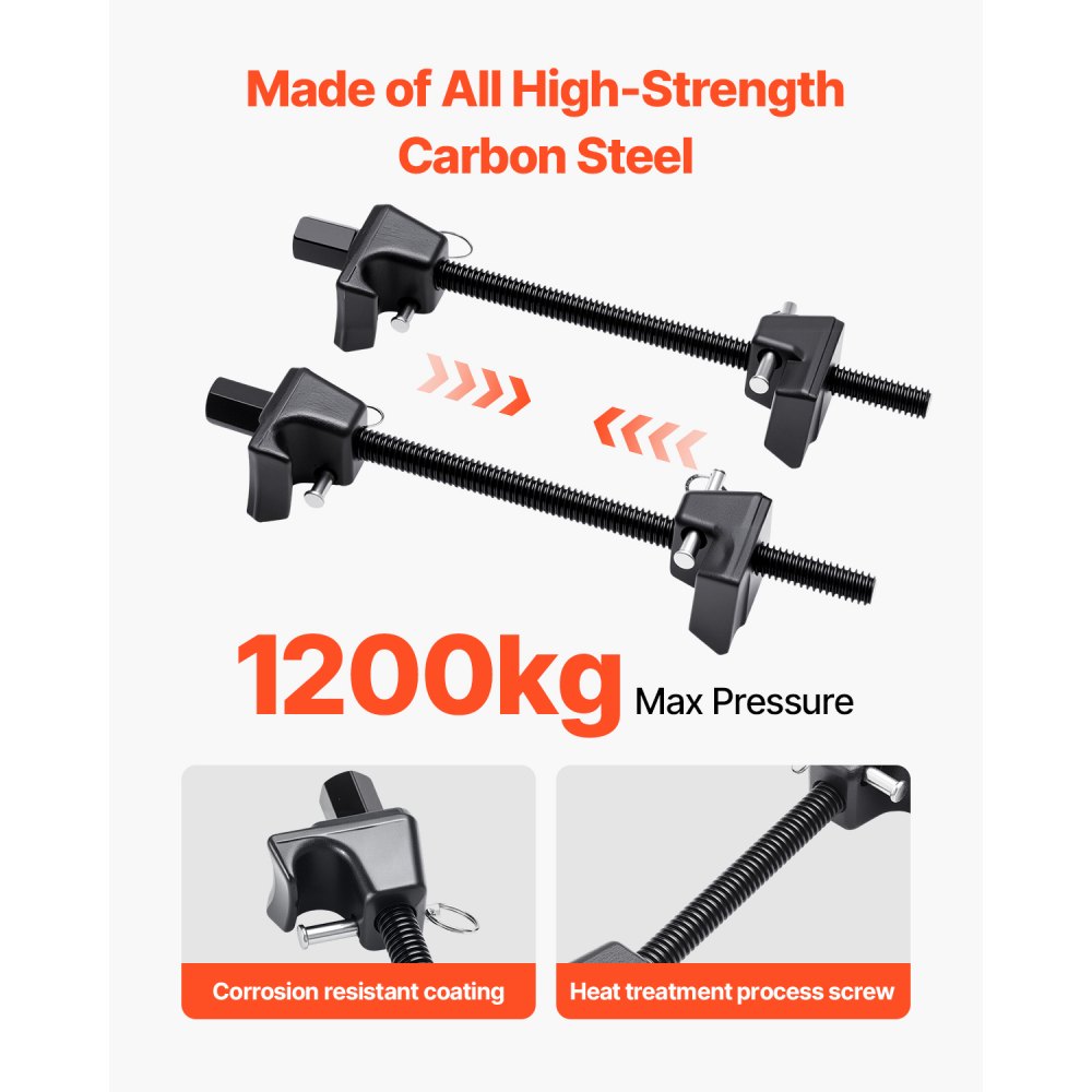 VEVOR Strut Spring Compressor, 2 Pack, Heavy Duty Coil Spring Compressor Tool with 10.4 Inches(256 mm) Range, Compatible with 0.86 inches(22 mm) Hex Sockets, Fit for Car Truck Motorcycle, Black