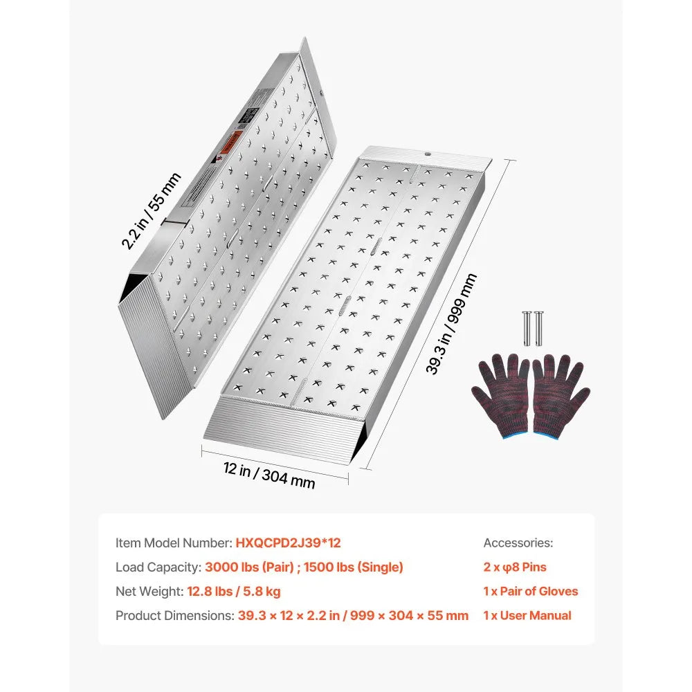 39 Inch Loading Ramps Vevor Trailer Ramps Aluminum 2PCS 39