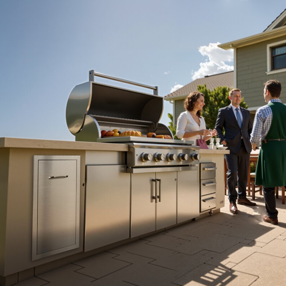 VEVOR Outdoor Kitchen Trash Drawer, 13.54"W x 19.61"D x 25.79"H Interior Storage, Multi-Purpose Outdoor Kitchen Drawers Stainless Steel, 55 lbs Max Capacity per Tier, for Outdoors BBQ Island Kitchens
