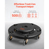 VEVOR Trash Can Dolly, Fit 20, 32, 44, 55 Gallon Containers, Round Trash Can Roller Base with 4 Lockable Wheels, 500lbs Weight Capacity, Heavy Duty Barrel Dolly, Multi-Functional Rolling Dolly Cart