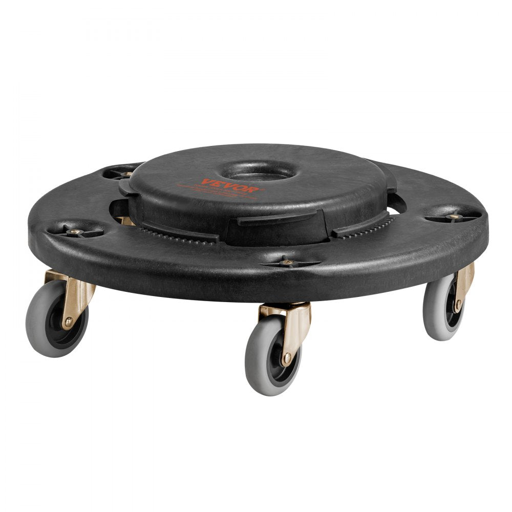 VEVOR Trash Can Dolly, Fit 20, 32, 44, 55 Gallon Containers, Round Trash Can Roller Base with 4 Lockable Wheels, 500lbs Weight Capacity, Heavy Duty Barrel Dolly, Multi-Functional Rolling Dolly Cart