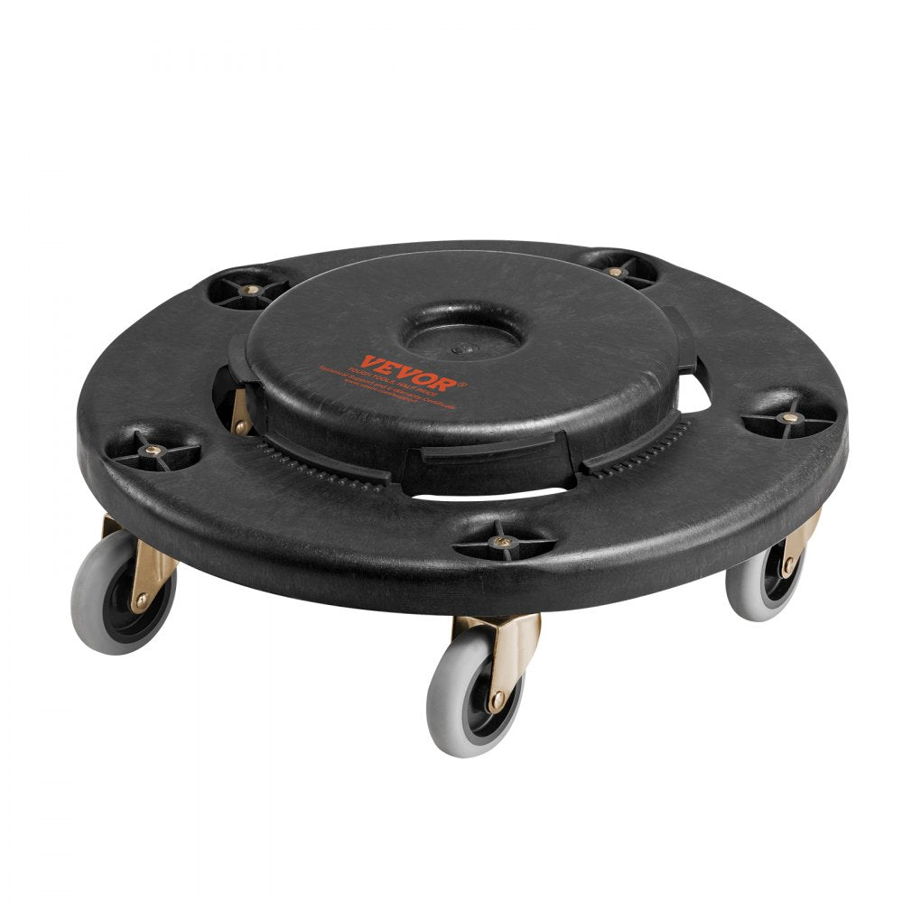 VEVOR Trash Can Dolly, Fit 20, 32, 44, 55 Gallon Containers, Round Trash Can Roller Base with 4 Lockable Wheels, 500lbs Weight Capacity, Heavy Duty Barrel Dolly, Multi-Functional Rolling Dolly Cart