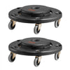 VEVOR Trash Can Dolly, Fit 20, 32, 44, 55 Gallon Containers, 2 Packs Round Trash Can Roller Base with 4 Lockable Wheels, 500lbs Heavy Duty Barrel Dolly, Multi-Functional Rolling Dolly Cart