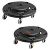 VEVOR Trash Can Dolly, Fit 20, 32, 44, 55 Gallon Containers, 2 Packs Round Trash Can Roller Base with 4 Lockable Wheels, 500lbs Heavy Duty Barrel Dolly, Multi-Functional Rolling Dolly Cart
