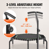 VEVOR Mini Trampoline, 54.5 Inch Fitness Rebounder, Max Load 450 lbs Exercise Trampoline, Stable & Quiet Small Trampoline with 3 Levels Height Adjustable Foam Handle, for Adults Indoor/Garden Workout