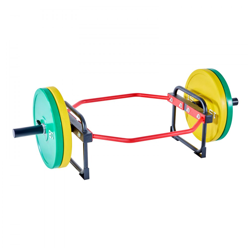 VEVOR Trap Bar Hex Bar, 2-Inch Hex Barbell, 500 LBS Capacity Shrug Bars, Weightlifting and Strength Training Equipment, Home Gym for Squats, Deadlifts, Shoulder Presses, Red