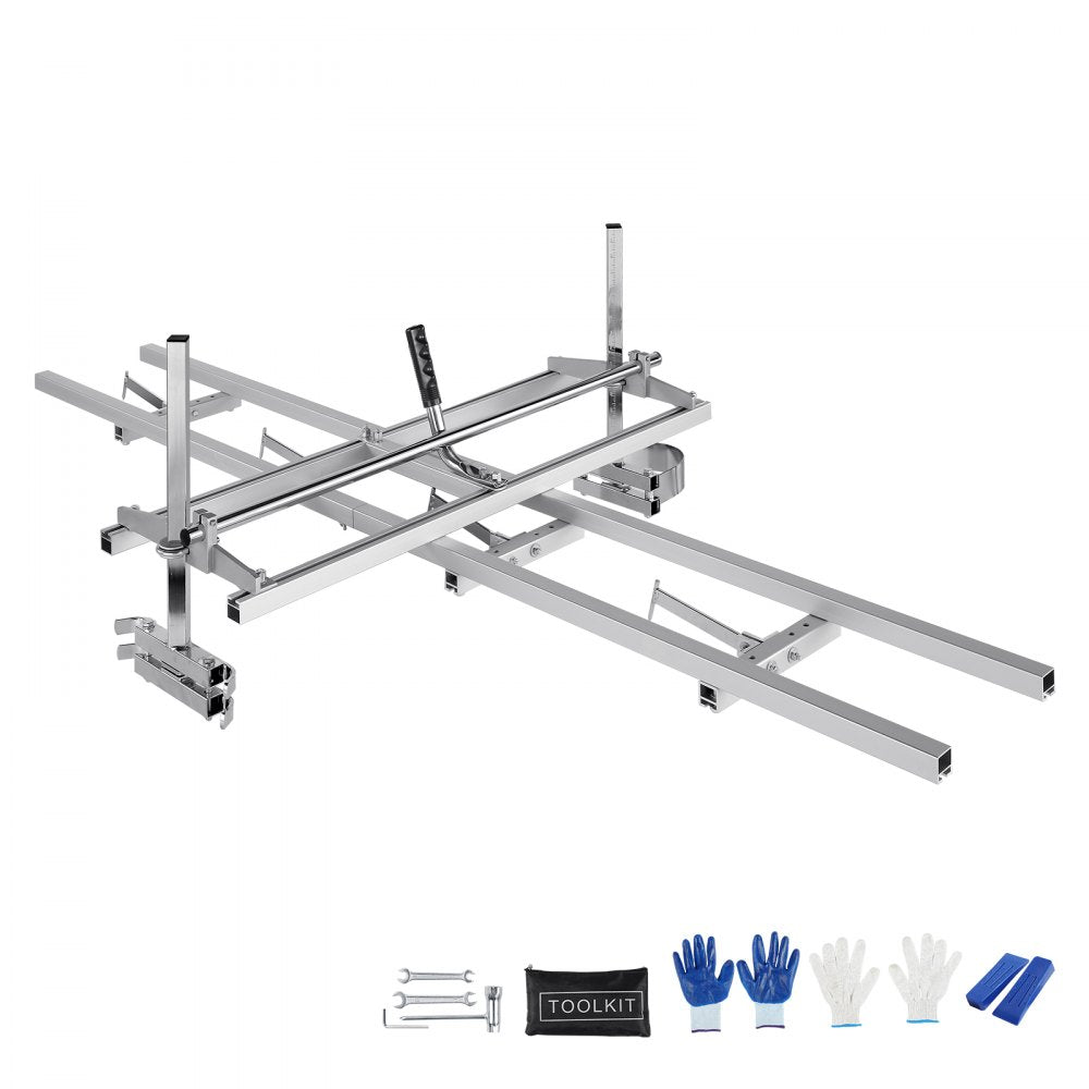 VEVOR Chainsaw Mill and Rail Mill Guide System, Portable Sawmill 14"-36" Guide Bar, 9ft Aluminum Saw Milling Rail Guide with Chainsaw Planking Mill for Woodworkers and Carpenters
