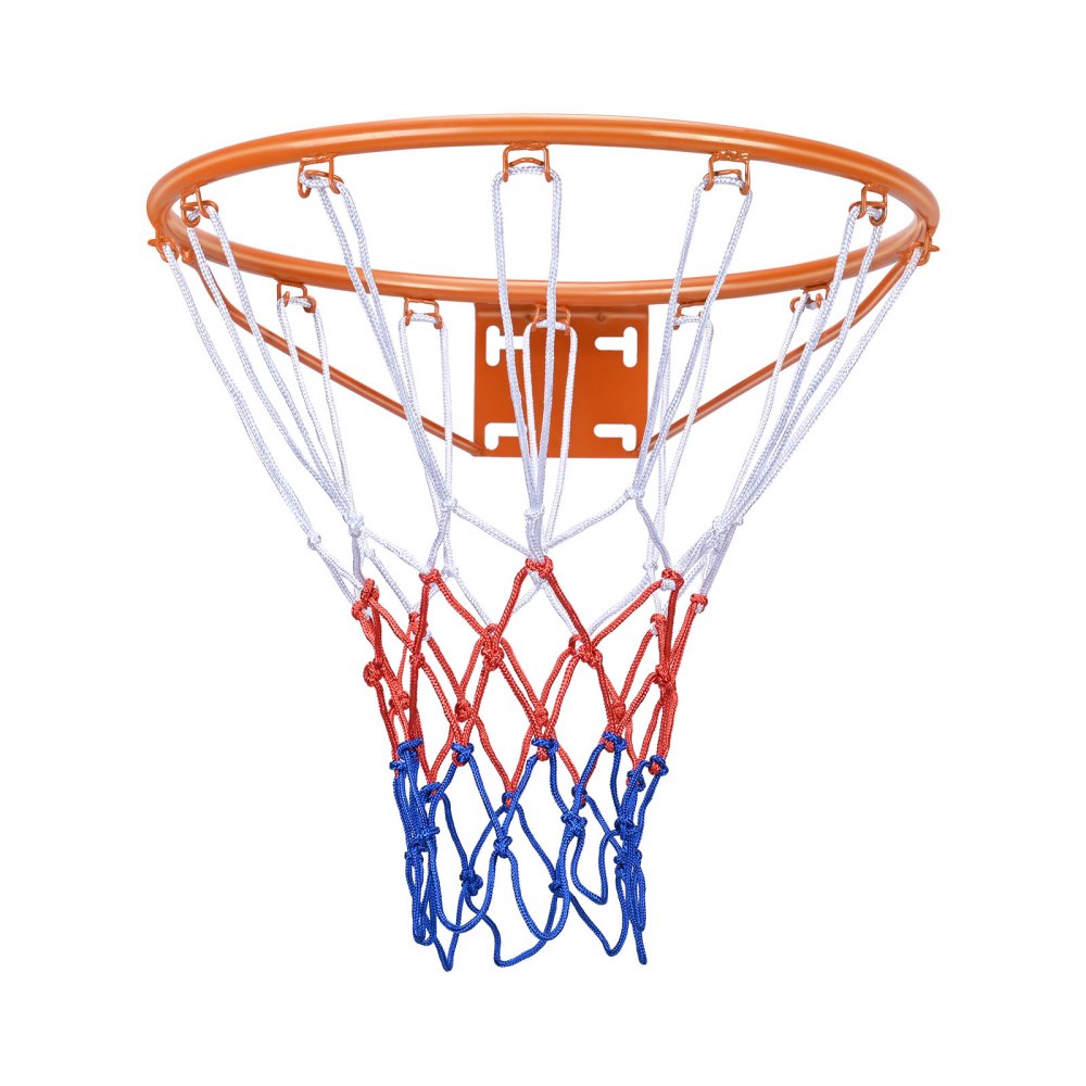 VEVOR Basketball Rim, Wall Door Mounted Basketball Hoop, Heavy Duty Q235 Basketball Flex Rim Goal Replacement with Net, Standard 18" Indoor and Outdoor Hanging Basketball Hoop for Kids Adults