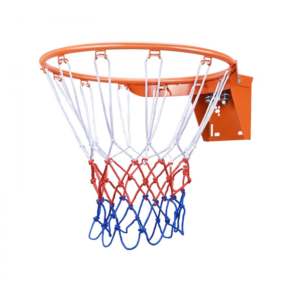 VEVOR Basketball Rim, Wall Door Mounted Basketball Hoop, Heavy Duty Q235 Basketball Flex Rim Goal Replacement with Net, Standard 18" Indoor and Outdoor Hanging Basketball Hoop for Kids Adults