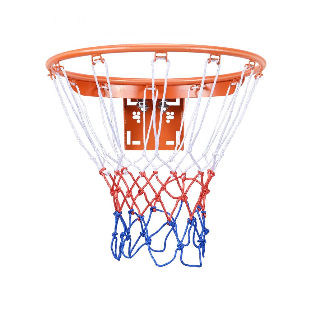 VEVOR Basketball Rim, Wall Door Mounted Basketball Hoop, Heavy Duty Q235 Basketball Flex Rim Goal Replacement with Net, Standard 18" Indoor and Outdoor Hanging Basketball Hoop for Kids Adults