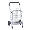 VEVOR Folding Shopping Cart, 66 lbs Max Load Capacity, Grocery Utility Cart with Rolling Swivel Wheels, Heavy Duty Foldable Laundry Basket Trolley Compact Lightweight Collapsible for Luggage, Silver