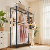 VEVOR Clothing Garment Rack, Heavy Duty Clothes Rack, 6 Adjustable Tiers Clothes Racks with Steel Frame, 800 lbs Load Capacity Closet Wardrobe with 3 Hanging Rods for Bedroom, Clothing Store, Hallway
