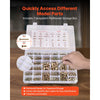 VEVOR 906 Pcs Bolts and Nuts Assortment Kit, Metric Machine Screws and Flat Washers, Alloy Steel M4/M5/M6/M8 Multiple Size, for Equipment Assembly, Vehicle Grade 8.8 Gold-Plated Galvanized