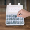 VEVOR 2250 Pcs Bolts and Nuts Assortment Kit, Metric + Imperial Machine Screws and Flat Washers, Alloy Steel M3/M4/M5/M6/M8 Multiple Size, for Equipment/Vehicle Assembly,Galvanized White