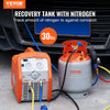 VEVOR Refrigerant Recovery Tank, 30 LBS Capacity, 400 psi Portable Cylinder Tank with Y-Valve for Liquid/Vapor, High-sealing Recovery Can for R22/R134A/R410A, Orange+Gray