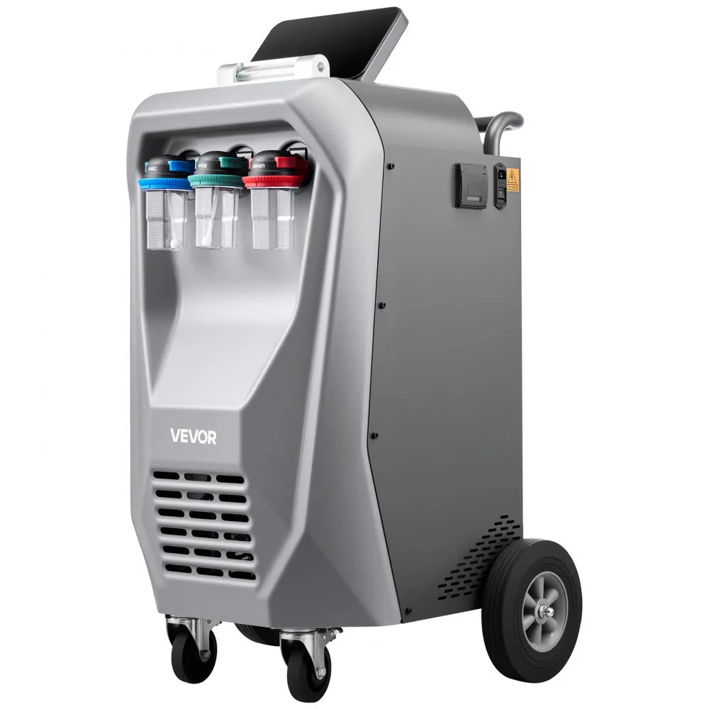 VEVOR Fully Automatic Refrigerant Recovery Machine for R134a, ≥98.5% Accuracy, 10.1-Inch Touch Screen, AC Recovery, Vacuum, Recharging and Flushing for Standard & High Voltage Automotive A/C Systems