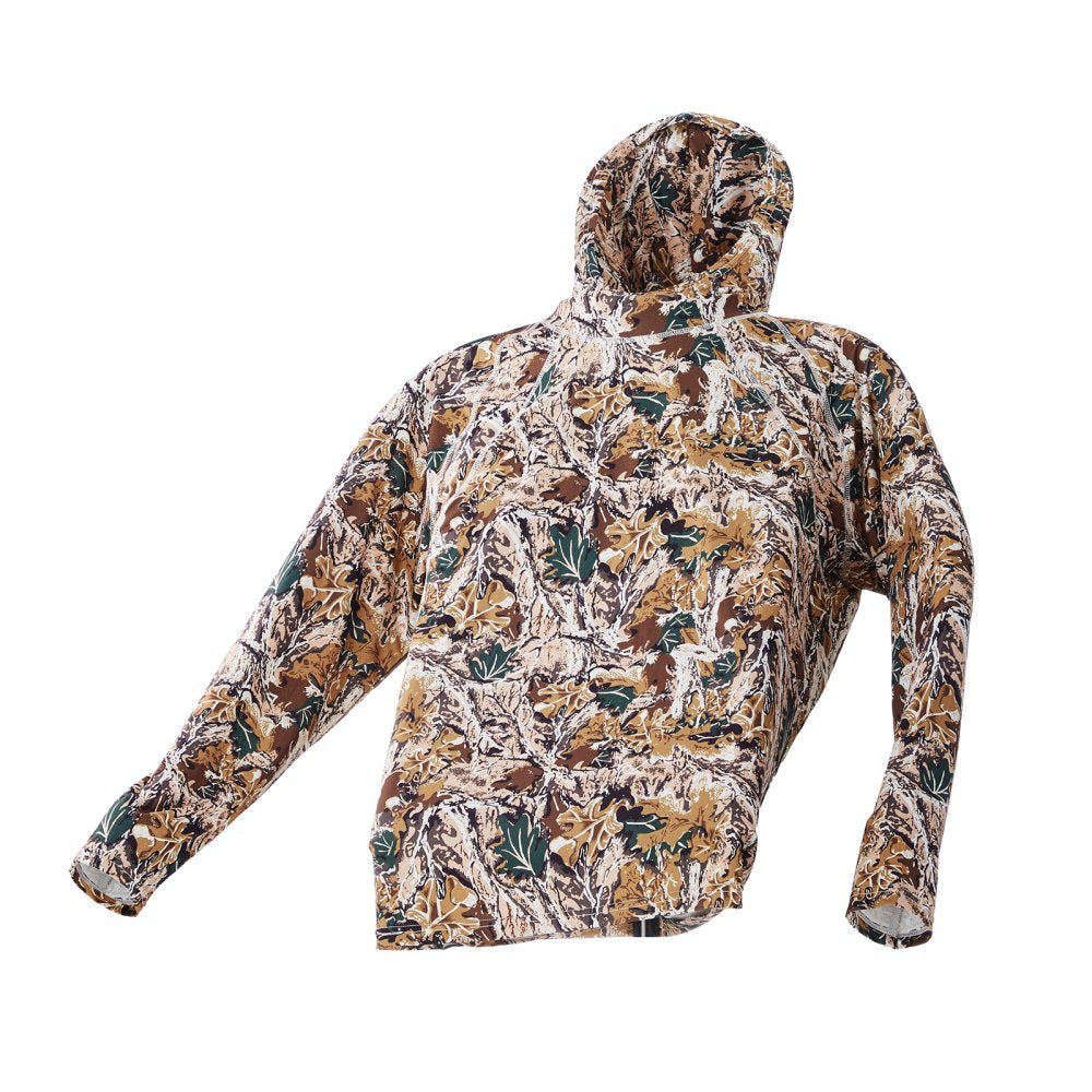 VEVOR Camo Hoodie, X-Large Size, Men Pullover Hooded Sweatshirt, Moisture Wicking & Breathable, Quick-dry, Hiking Fishing Shirt with Hood, Long Sleeves Hunting Shirts for Spring & Summer Outdoor Work